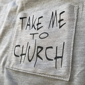 Take Me To Church Women Flowy Pocket Tee